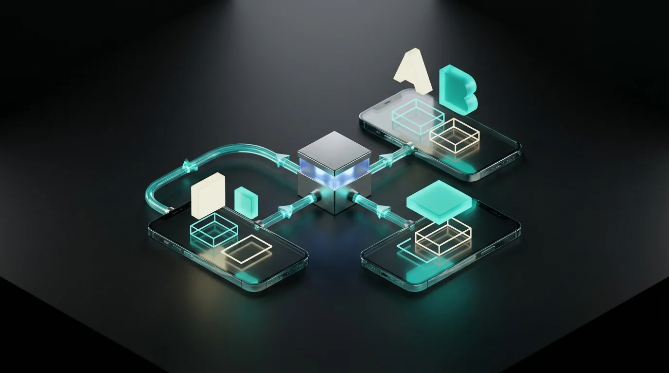 CI/CD pipeline diagram showing automated deployment from code repository to App Store Connect and Google Play Console