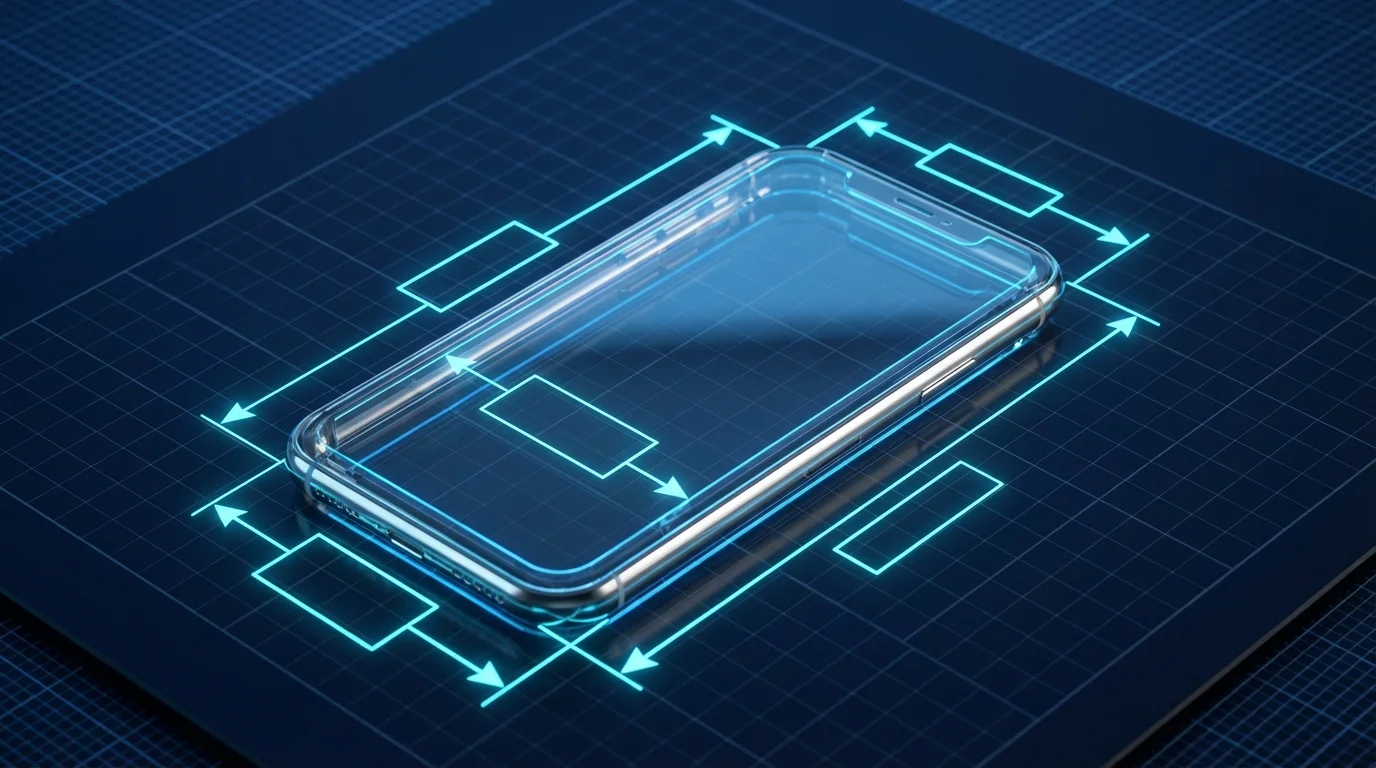 Blueprint style graphic showing the required 6.9-inch iPhone screenshot dimensions